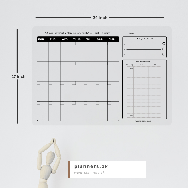 Monthly Wall Planner For Plain/White Walls
