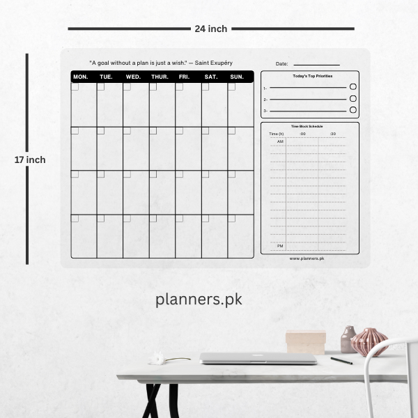 Monthly Wall Planner For Plain/White Walls