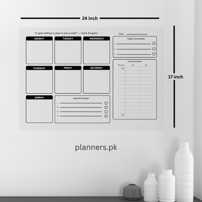 Weekly Wall Planner For White/Plain Walls