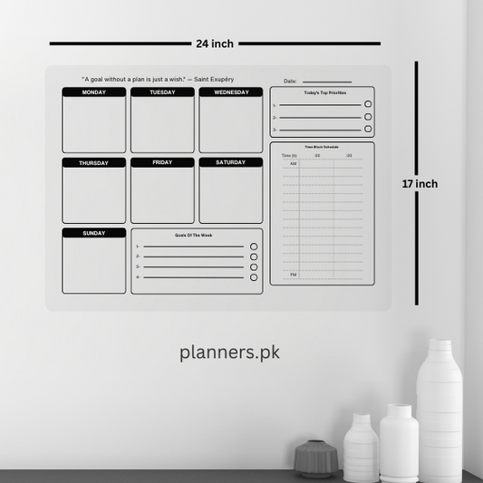 Weekly Wall Planner For White/Plain Walls