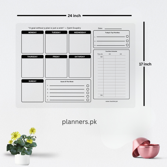 Weekly Wall Planner For White/Plain Walls