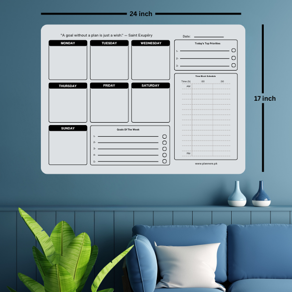 Weekly Wall Planner For Colorful/Rough Walls